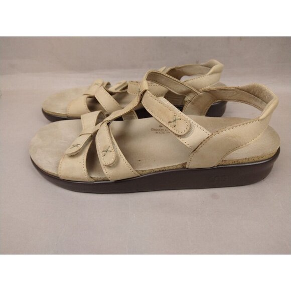 SAS Tripad Comfort Naples Linen Beige leather comfort slide sandals 11 WIDE EUC - Picture 3 of 7